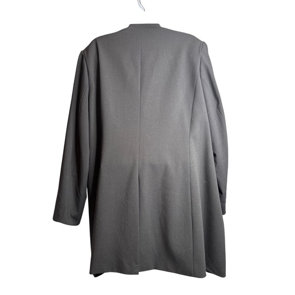 Calvin Klein Womens Black Open Front Jacket Sz 18 Minimalist‎ Euro Scandi Blazer - Picture 2 of 11
